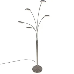 Vloerlamp staal incl. LED met touch dimmer - Sixties Trento