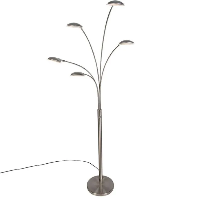 Vloerlamp staal incl. LED met touch dimmer - Sixties Trento