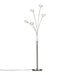 Vloerlamp staal incl. LED met touch dimmer - Sixties Trento