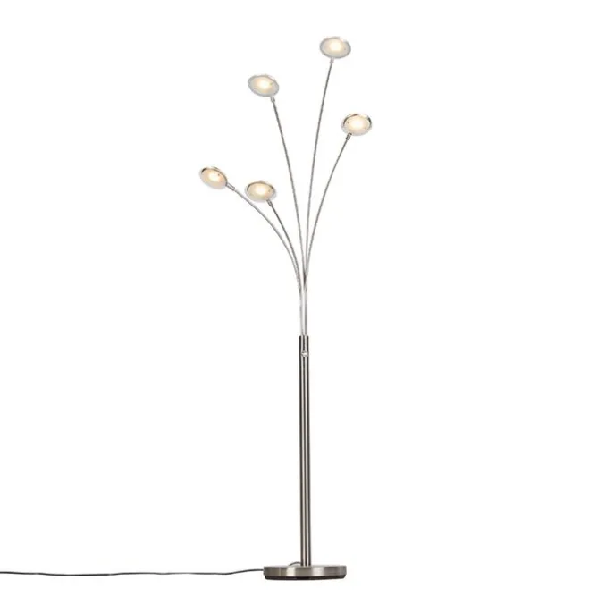 Vloerlamp staal incl. LED met touch dimmer - Sixties Trento