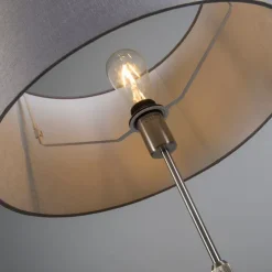 Vloerlamp staal met kap grijs 45 cm verstelbaar - Parte