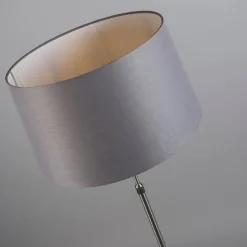 Vloerlamp staal met kap grijs 45 cm verstelbaar - Parte