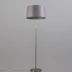 Vloerlamp staal met kap grijs 45 cm verstelbaar - Parte