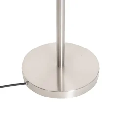 Vloerlamp staal met kap wit en leeslamp - Jelena