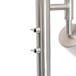 Vloerlamp staal met kap wit en leeslamp - Jelena