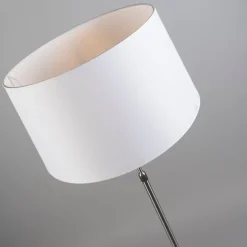 Vloerlamp staal met kap wit 45 cm verstelbaar - Parte