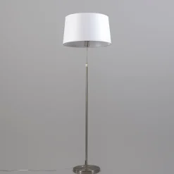 Vloerlamp staal met kap wit 45 cm verstelbaar - Parte