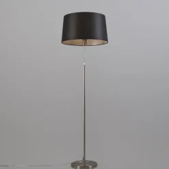 Vloerlamp staal met kap zwart 45 cm verstelbaar - Parte