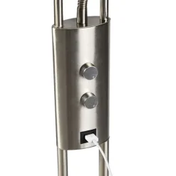 Vloerlamp staal met leesarm incl. LED en USB-poort - Sevilla