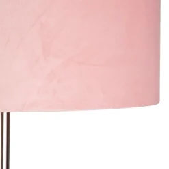 Vloerlamp staal met roze kap 50 cm - Simplo