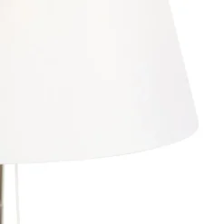 Vloerlamp staal met witte kap en verstelbare arm - Ladas Deluxe