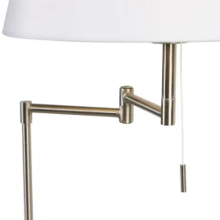 Vloerlamp staal met witte kap en verstelbare arm - Ladas Deluxe