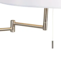 Vloerlamp staal met witte kap en verstelbare arm - Ladas Deluxe