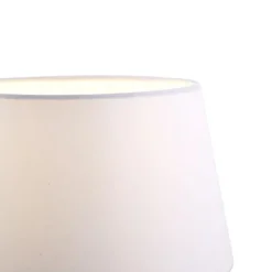 Vloerlamp staal met witte kap en verstelbare leeslamp - Ladas