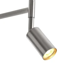 Vloerlamp staal met witte kap en verstelbare leeslamp - Ladas