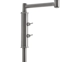 Vloerlamp staal met witte kap en verstelbare leeslamp - Ladas