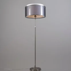 Vloerlamp staal met zwart/witte kap 47 cm verstelbaar - Parte