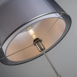 Vloerlamp staal met zwart/witte kap 47 cm verstelbaar - Parte