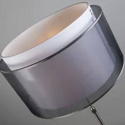 Vloerlamp staal met zwart/witte kap 47 cm verstelbaar - Parte