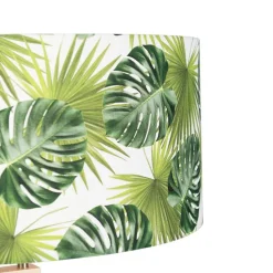 Vloerlamp tripod hout met kap leaf - Puros