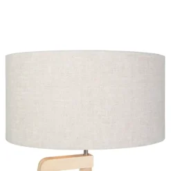 Vloerlamp tripod hout met peper kap 50 cm - Puros