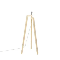 Vloerlamp tripod hout zonder kap - Puros