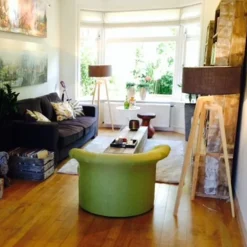 Vloerlamp tripod hout zonder kap - Puros