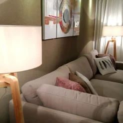 Vloerlamp tripod hout zonder kap - Puros