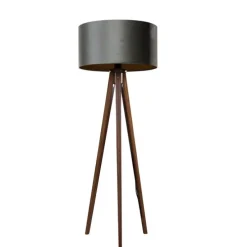 Vloerlamp tripod walnoot hout met velours kap groen 50cm - Tripod Classic