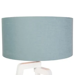 Vloerlamp tripod wit hout met mineraal kap 50 cm - Puros