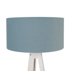 Vloerlamp tripod wit met kap lichtblauw 50 cm - Tripod Classic