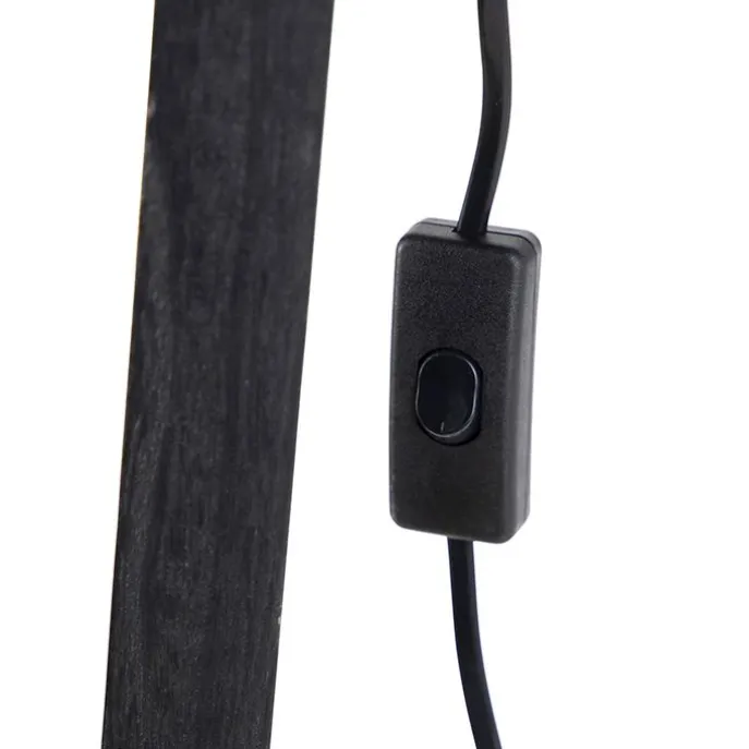 Vloerlamp Tripod zwart met kap 45cm linnen taupe