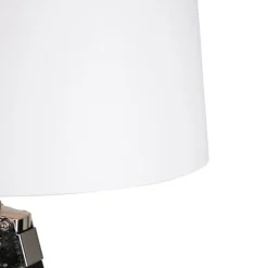 Vloerlamp Tripod zwart met kap 45cm linnen wit