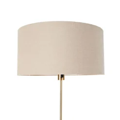 Vloerlamp verstelbaar brons met kap lichtbruin 50 cm - Parte