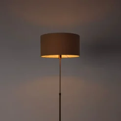 Vloerlamp verstelbaar brons met kap lichtbruin 50 cm - Parte