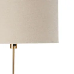 Vloerlamp verstelbaar brons met kap lichtbruin 50 cm - Parte