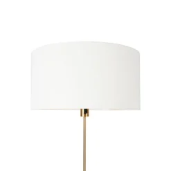 Vloerlamp verstelbaar brons met kap wit 50 cm - Parte