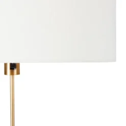 Vloerlamp verstelbaar brons met kap wit 50 cm - Parte