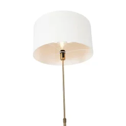 Vloerlamp verstelbaar brons met kap wit 50 cm - Parte