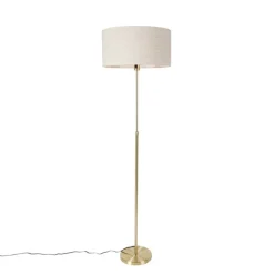 Vloerlamp verstelbaar goud met kap lichtgrijs 50 cm - Parte