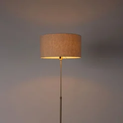 Vloerlamp verstelbaar goud met kap lichtgrijs 50 cm - Parte