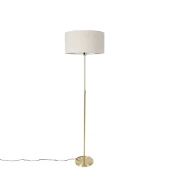 Vloerlamp verstelbaar goud met kap lichtgrijs 50 cm - Parte