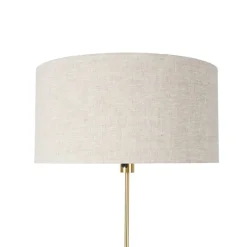 Vloerlamp verstelbaar goud met kap lichtgrijs 50 cm - Parte