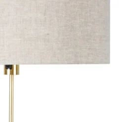 Vloerlamp verstelbaar goud met kap lichtgrijs 50 cm - Parte