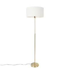 Vloerlamp verstelbaar goud met kap wit 50 cm - Parte