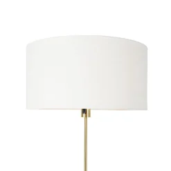Vloerlamp verstelbaar goud met kap wit 50 cm - Parte