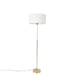 Vloerlamp verstelbaar goud met kap wit 50 cm - Parte