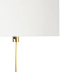 Vloerlamp verstelbaar goud met kap wit 50 cm - Parte