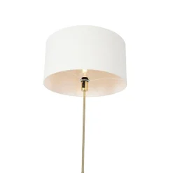 Vloerlamp verstelbaar goud met kap wit 50 cm - Parte