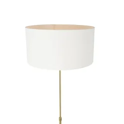 Vloerlamp verstelbaar goud met kap wit 50 cm - Parte